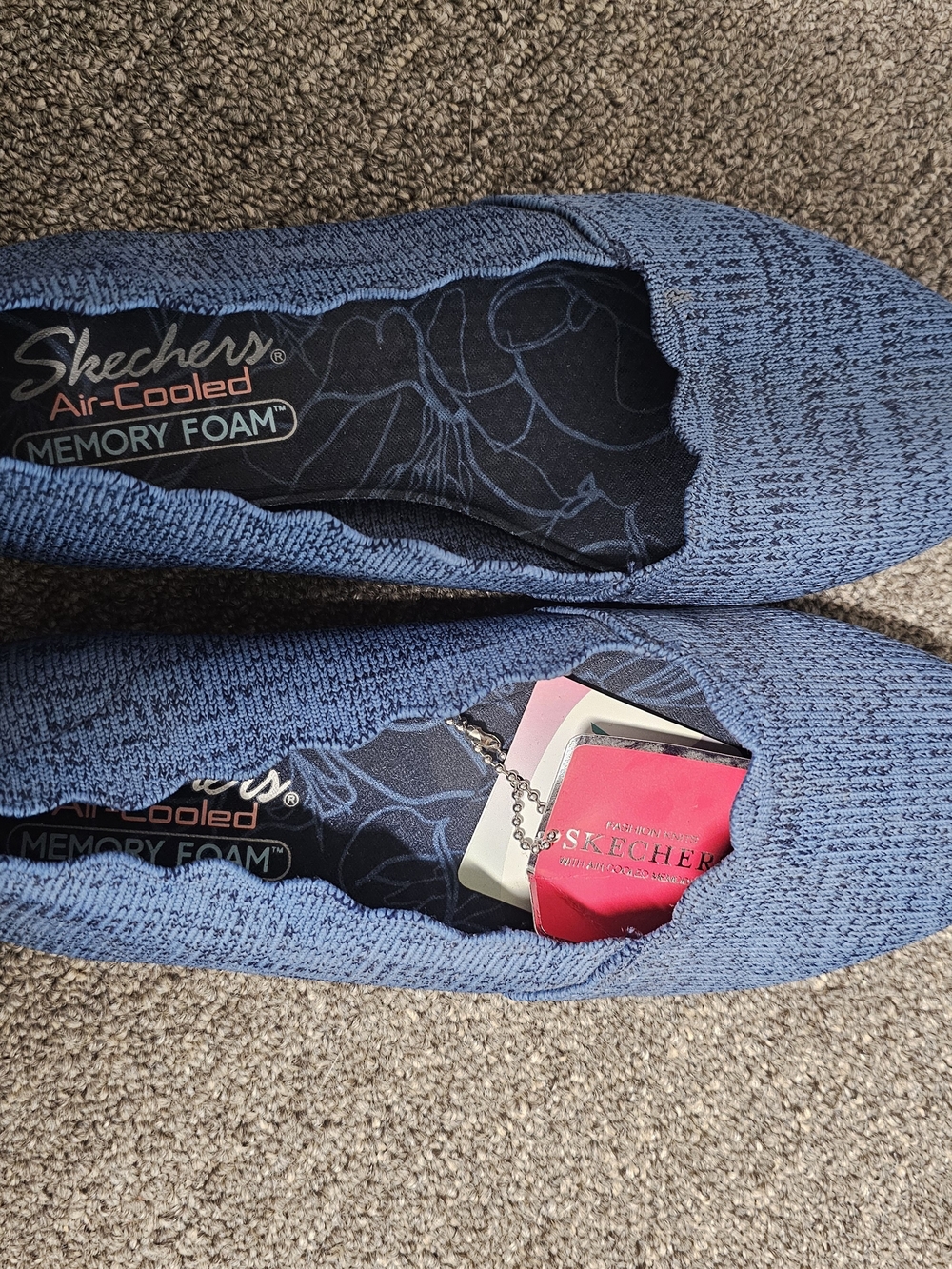 Skechers Women's Navy Knit Slip-On Flats - Picture 2 of 4